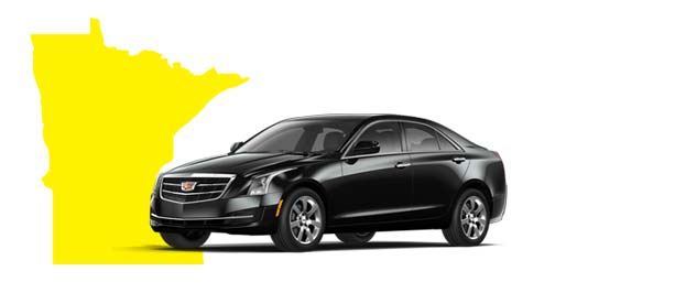 minnesota-service Black car by map of Minnesota